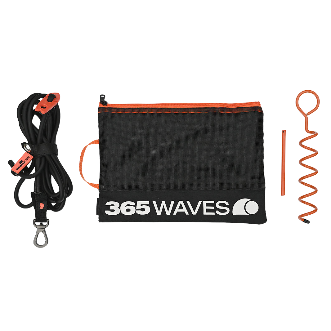 The elements of the 365Waves Surf Resistance Training Kit laid out